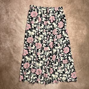 Vintage 90s Maurices Floral Button Up Whimsigoth Maxi Skirt Peasant Cottage